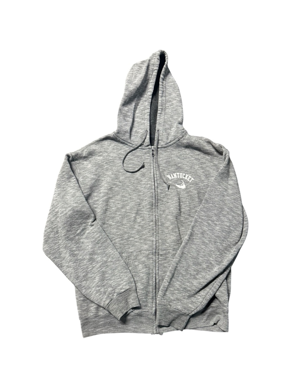 TeeMax Nantucket Full Zip Hooded Sweatshirt Gray Medium